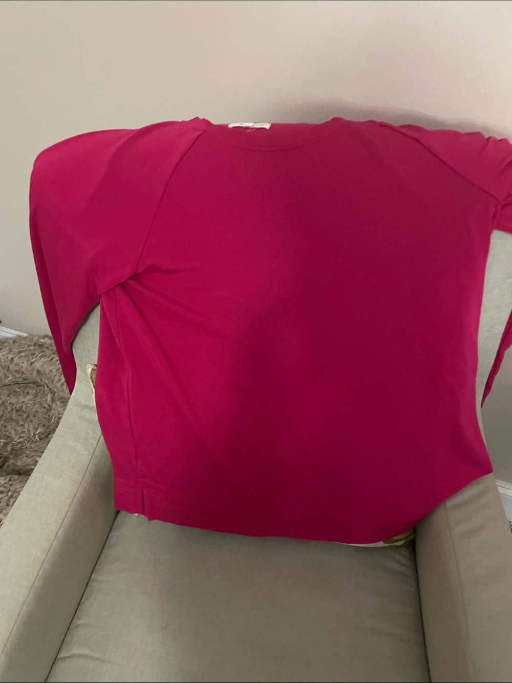 LOFT Hot Pink Crewneck Long Sleeve Top